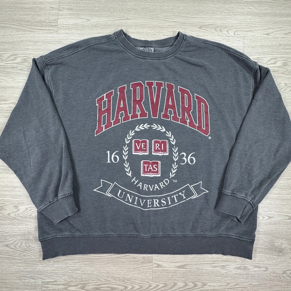 Harvard University Mens Sweatshirt Large Grayβ Pullover Crewneck Collegiate Logo